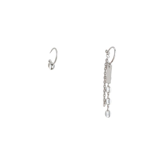 Wholesale Asymmetric Chain Earrings for Women Sterling Silver Pin Post Stud Earrings Jewelry Gift