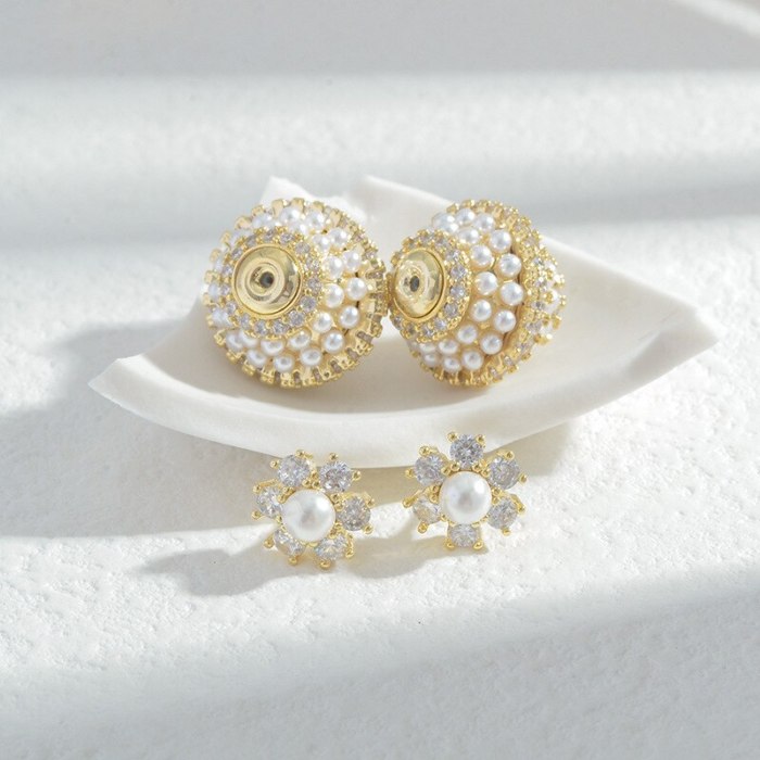Wholesale Sterling Silver Pin Post One Style for Dual-Wear Pearl Stud Earrings Female Women Earrings Ornament Jewelry Gift