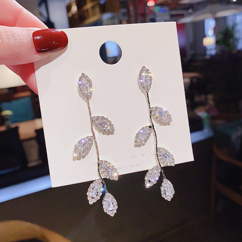 Wholesale 925 Silver Pin Post Wicker Earrings for Women Zircon Earrings Fashion Jewelry Gift