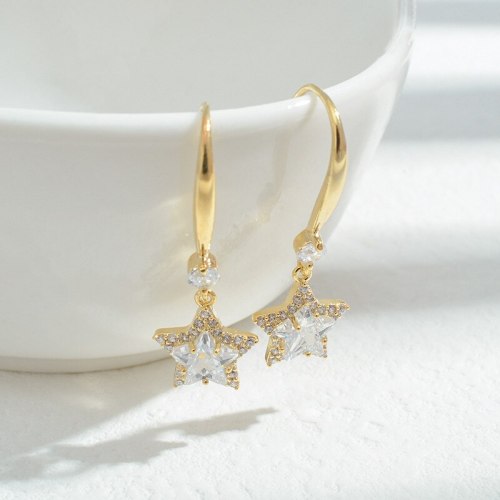 Wholesale Sterling Silver Pin Post Zircon Star Earrings Ear Studs Women Jewelry Gift