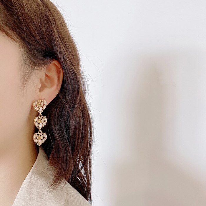 Wholesale 925 Silver Pin Earrings Asymmetric Women's Crystal Ear Stud Earring Earrings Jewelry Gift