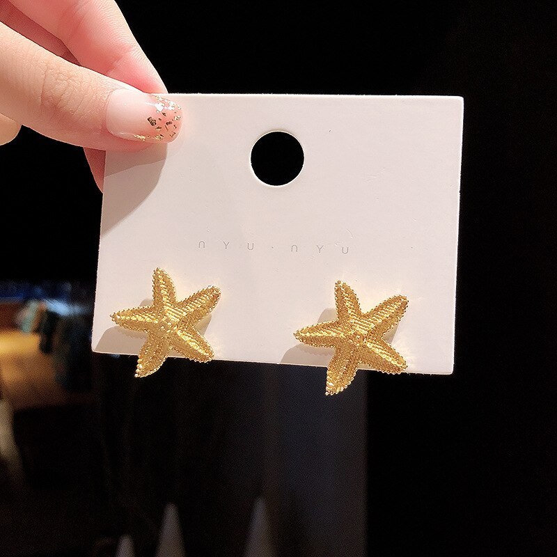 Wholesale New Starfish Earrings Female Women Stud Earrings Jewelry Gift