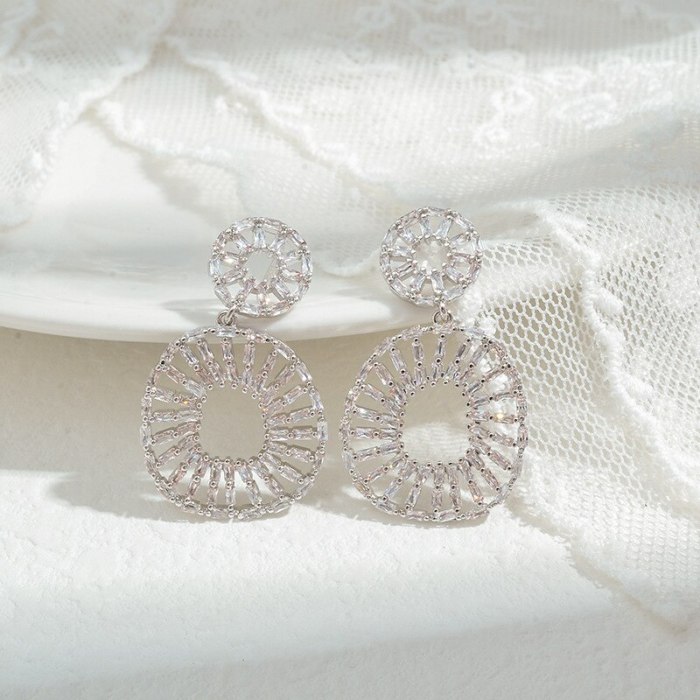 Wholesale Zircon Earrings Sterling Silver Pin Post Stud Earrings for Women Jewelry Gift