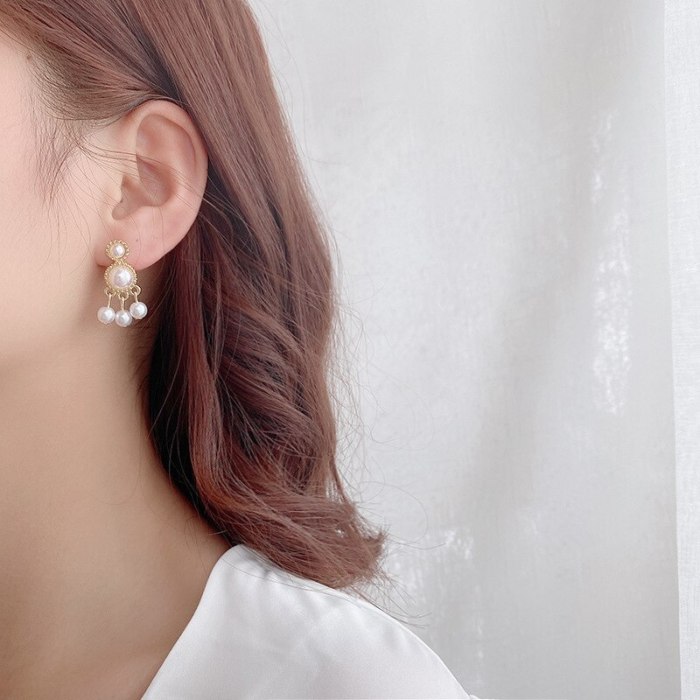 Wholesale 925 Silver Pin Earrings Women's Pearl Tassel Earrings Jewelry Gift