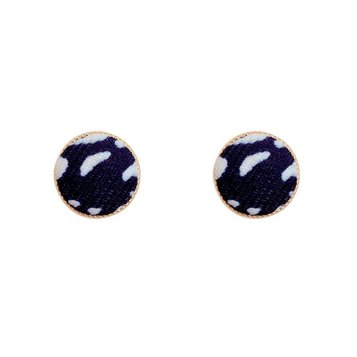Wholesale 925 Silver Stud Earrings round Ring Earrings Female Women Button Leopard Print Fashion Jewelry Gift