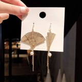 Wholesale New Fan-Shaped Earrings Women's Long Tassel Eardrop Earring Jewelry Gift