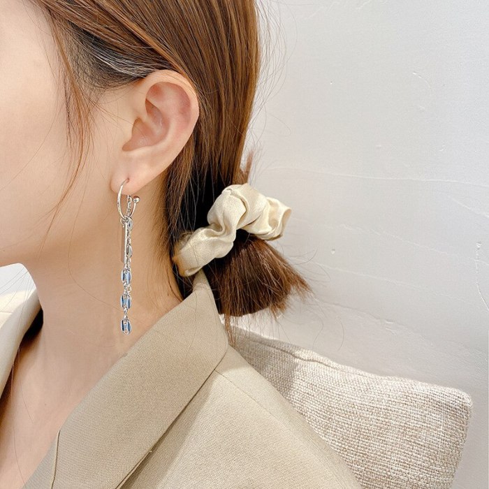 Wholesale Asymmetric Chain Earrings for Women Sterling Silver Pin Post Stud Earrings Jewelry Gift