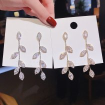 Wholesale 925 Silver Pin Post Wicker Earrings for Women Zircon Earrings Fashion Jewelry Gift