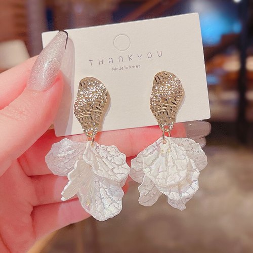 Wholesale Sterling Silver Pin Post Colorful Shell Texture Flower Earrings Female Women Stud Earrings Fashion Jewelry Gift