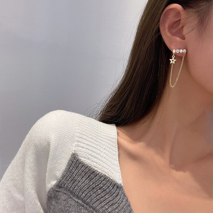 Wholesale Sterling Silver Pin Post New Geometric Ear Studs Tassel Earrings Female Women Earrings Jewelry Gift