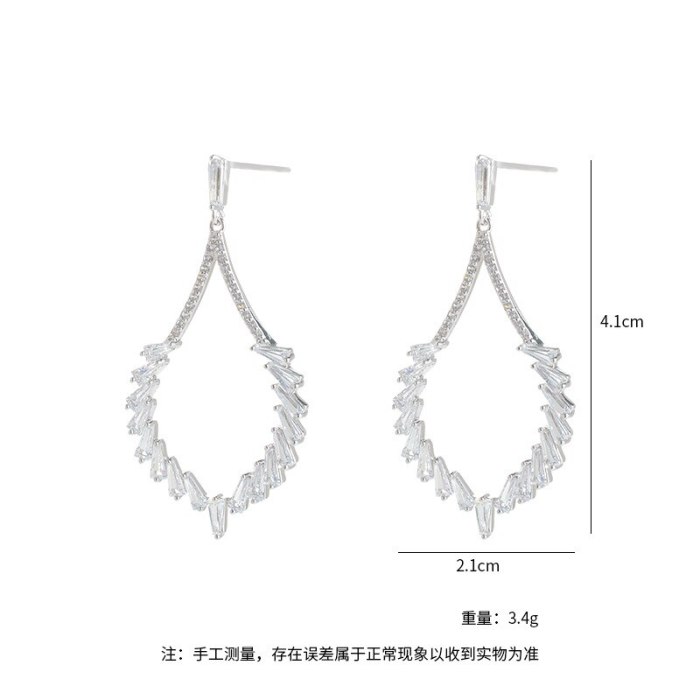 Wholesale Sterling Silver Pin Post Stud Earrings Female Women Zircon Earrings Jewelry Gift