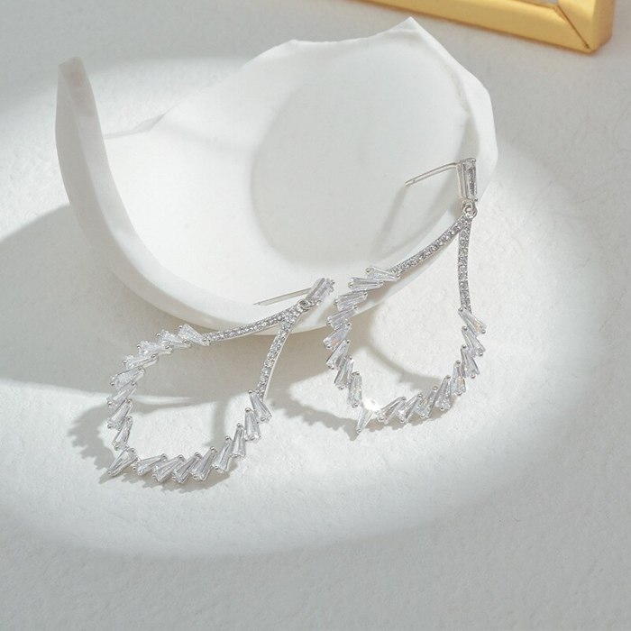 Wholesale Sterling Silver Pin Post Stud Earrings Female Women Zircon Earrings Jewelry Gift