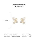 Wholesale Sterling Silver Pin Post Pearl Rhinestone Butterfly Earrings Ornament Jewelry Gift