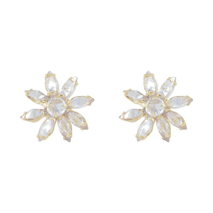 Wholesale New SUNFLOWER Earrings for Women S925 Silver Ear Studs Earrings Jewelry Gift