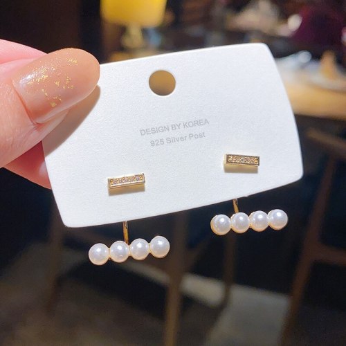 Wholesale Sterling Silver Pin Post Pearl One Pair Two Wearing Style Earrings Eardrops Jewelry Gift