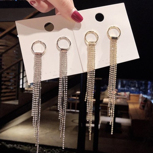 Wholesale Tassel Earrings Pendant Female Women Sterling Silver Pin Post Geometric Ear Studs Jewelry Gift