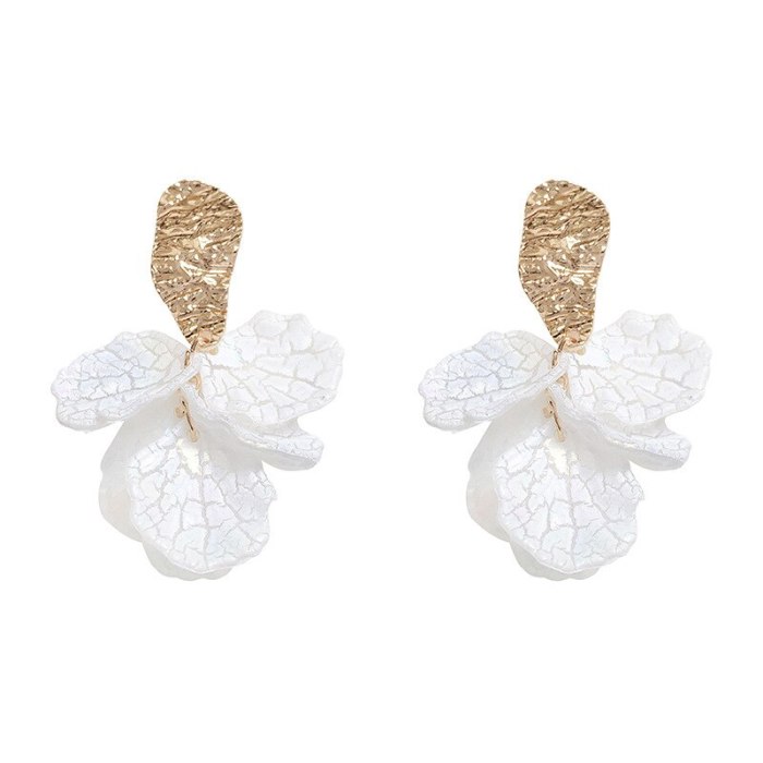Wholesale Sterling Silver Pin Post Colorful Shell Texture Flower Earrings Female Women Stud Earrings Fashion Jewelry Gift