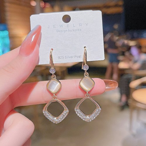 Wholesale Sterling Silver Pin Post New Diamond Opal Earrings Female Women Stud Earrings Jewelry Gift