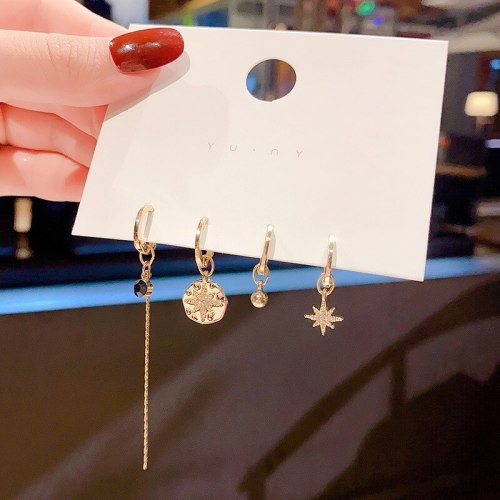 Wholesale 925 Silver Pin Post Four-Piece Earrings for Women Earring Diamond Stud Earrings Jewelry Gift