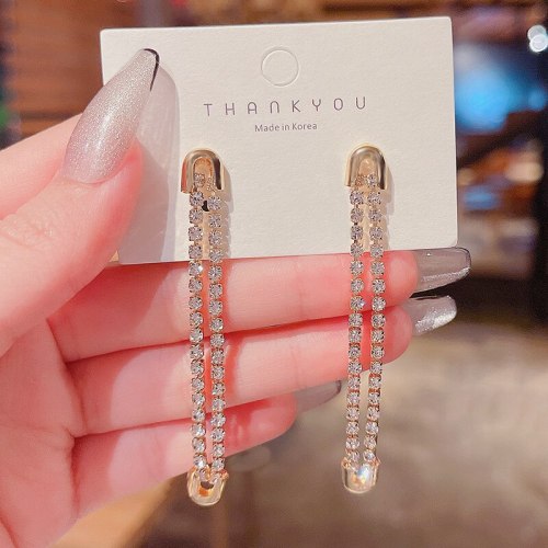 Wholesale Sterling Silver Pin Post Pin Long Fringe Earrings Female Women Stud Earrings Jewelry Gift