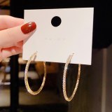 Wholesale 925 Silver Pin Post round Ring Earrings Female Women Finely Inlaid Stud Earrings Wholesale Jewelry Gift