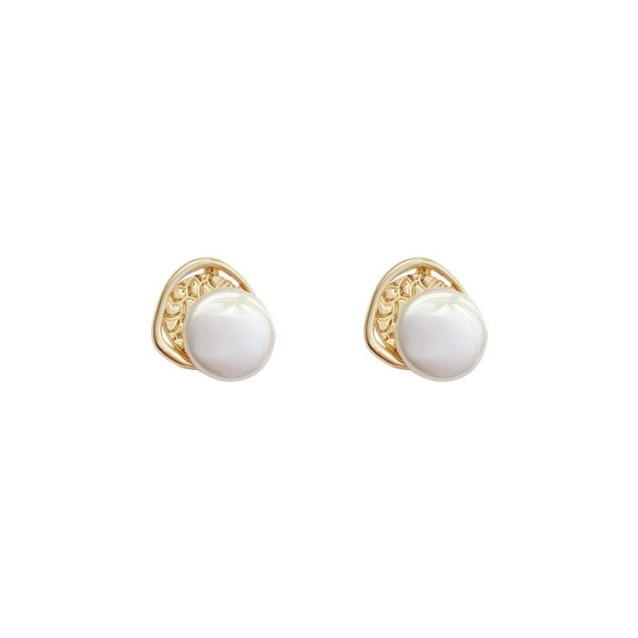 Wholesale Trendy Pearl Geometric Fashion Women's Sterling Silver Pin Earrings Dropshipping Jewelry