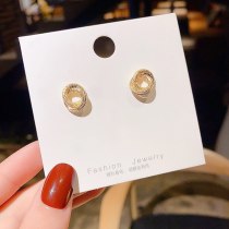 Wholesale 925 Silver Pin Round  Classic Trendy Earrings Women Girl Lady Stud  Earrings Dropshipping Jewelry