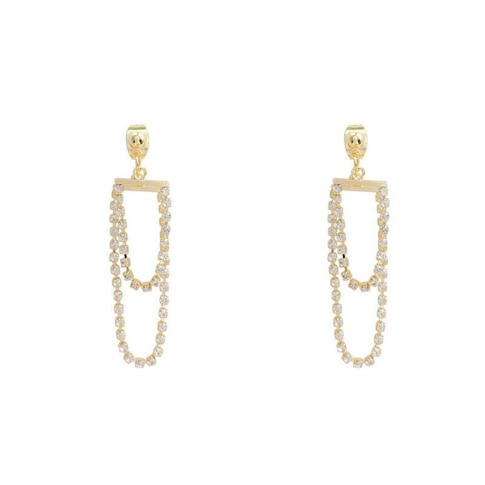 Wholesale 925 silver needle tassel rhinestone stud Earrings female Earrings jewelry Dropshipping Gift