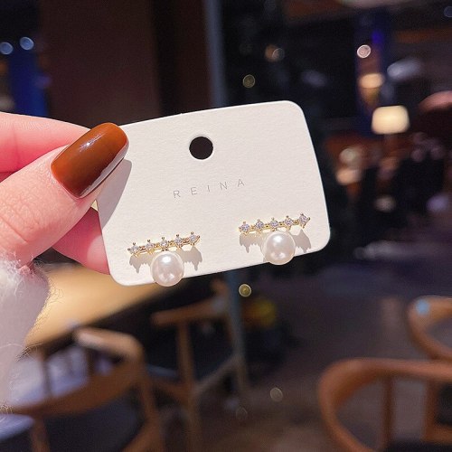 Wholesale Sterling Silver Pin New Zircon Earrings Women Earrings Eardrops Earrings Dropshipping Gift