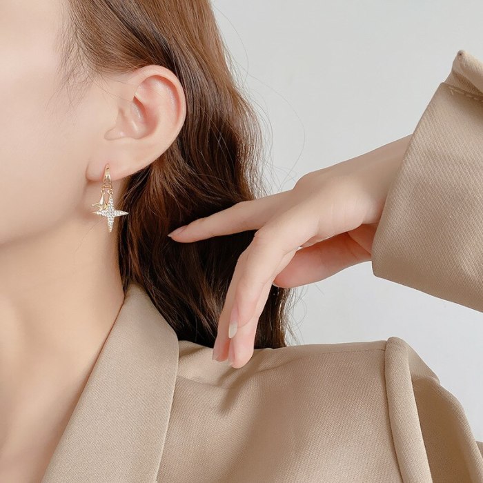 Wholesale Sterling Silver Pin Star Fashion Earrings for Women Earrings Dropshipping Jewelry