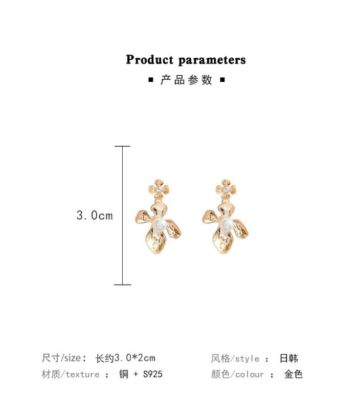 Wholesale 925 silver needle petal Earrings female flower Earrings Fashion Earrings Dropshipping Gift