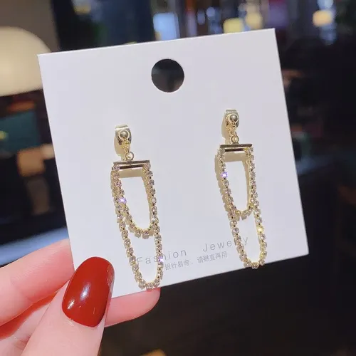 Wholesale 925 silver needle tassel rhinestone stud Earrings female Earrings jewelry Dropshipping Gift