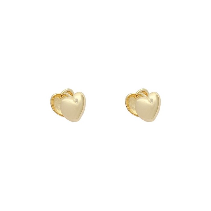 Wholesale New Love Double Layer Temperament Clip Earrings Women Girl Lady Sterling Silver Pin Fashion Dropshipping Jewelry  3196