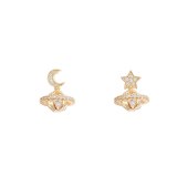 Wholesale Sterling Silver Pin Star Moon Earth Earrings Women Girl Lady Stud  Earrings Dropshipping Jewelry