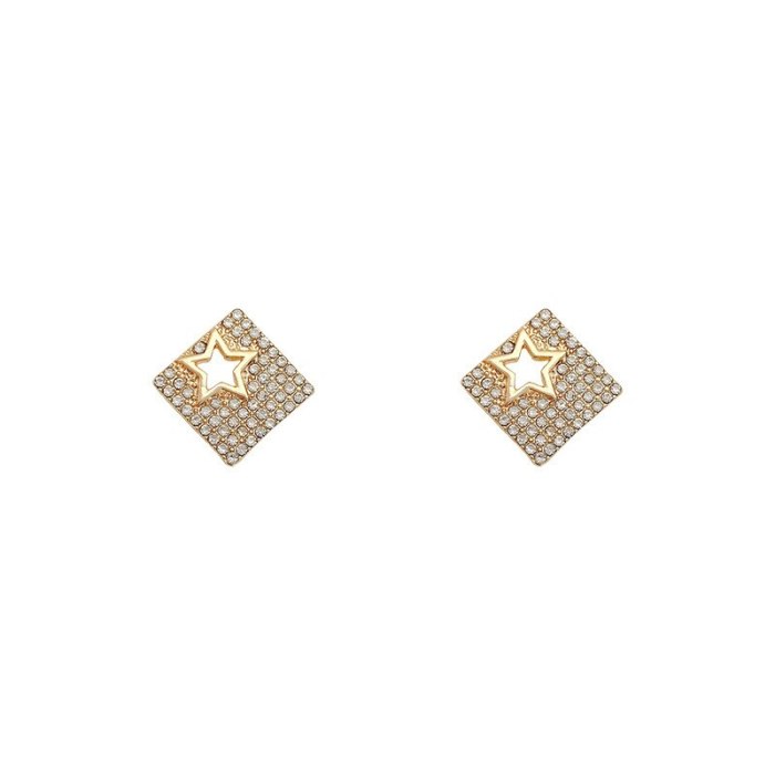 Wholesale  Geometric  Full Diamond Earrings Women Girl Lady Stud  Earrings Dropshipping Jewelry gift