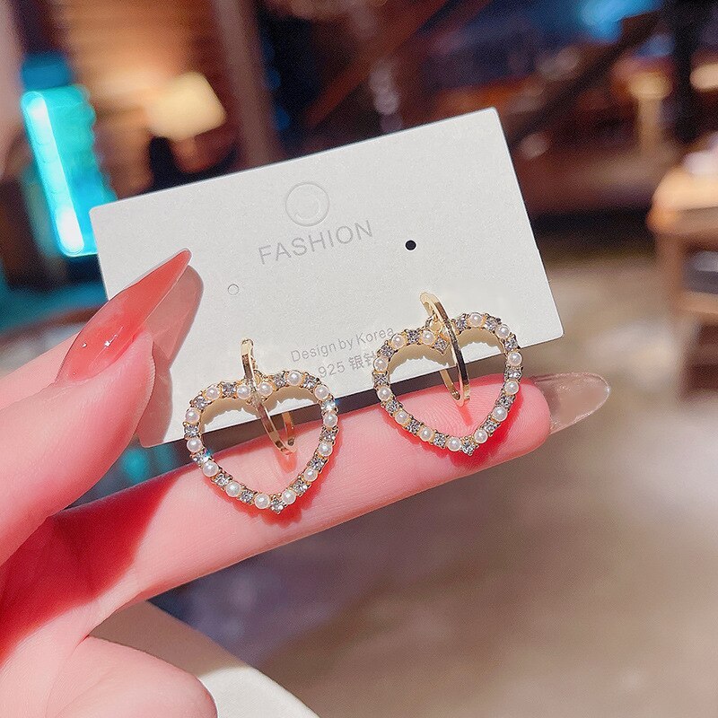 Wholesale S925 silver needle new love Earrings female Fashion Earrings jewelry Dropshipping Gift