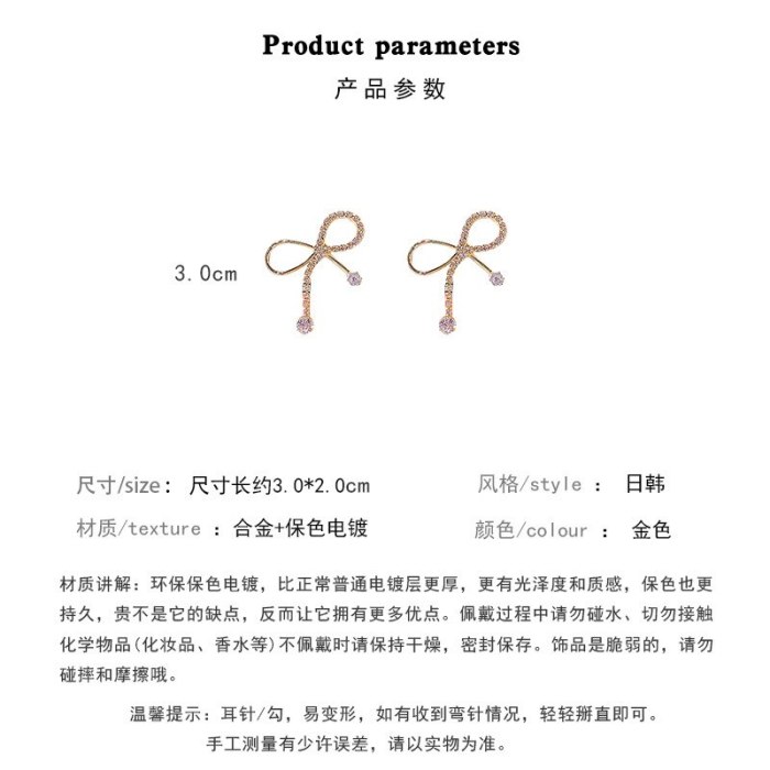 Wholesale S925 silver needle new bow Earrings female Fashion Earrings jewelry Dropshipping Gift