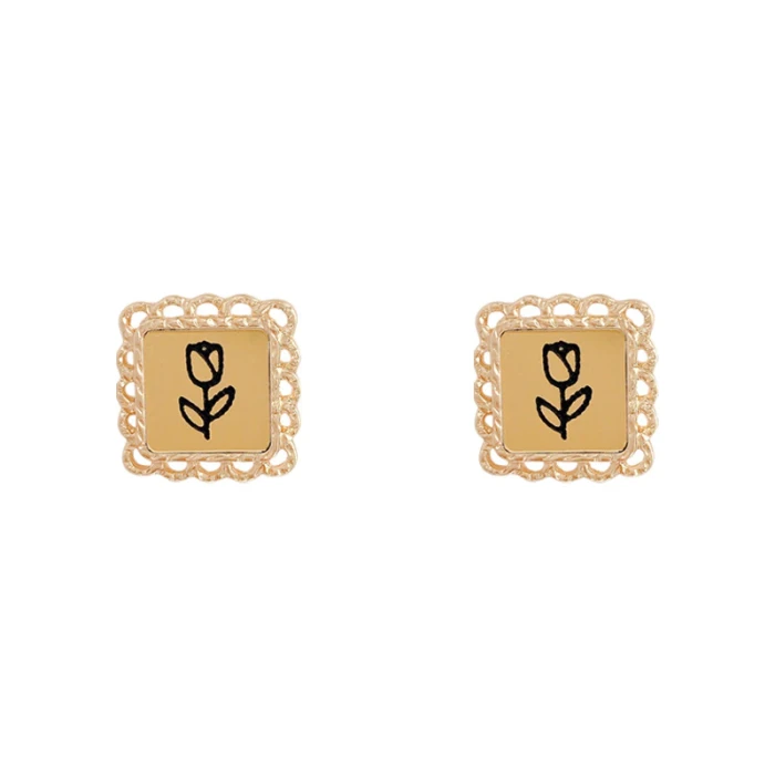 Wholesale Sterling Silvers Pin New Rose Earrings Female Women Stud Earrings Jewellery Drop Shipping Gift