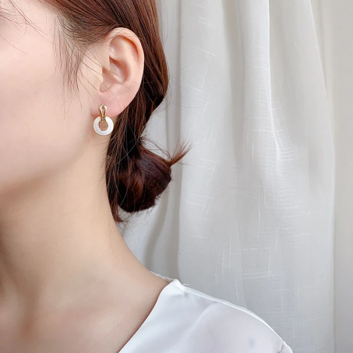 Wholesale 925 Silvers Pin Hoop Ear Studs Female Women Earrings Jewellery Drop Shipping Gift