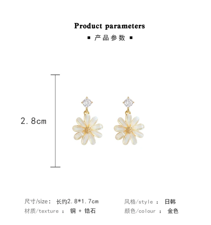 Wholesale Sterling Silvers Pin Flower Earrings Ear Studs Earrings Drop Shipping Gift