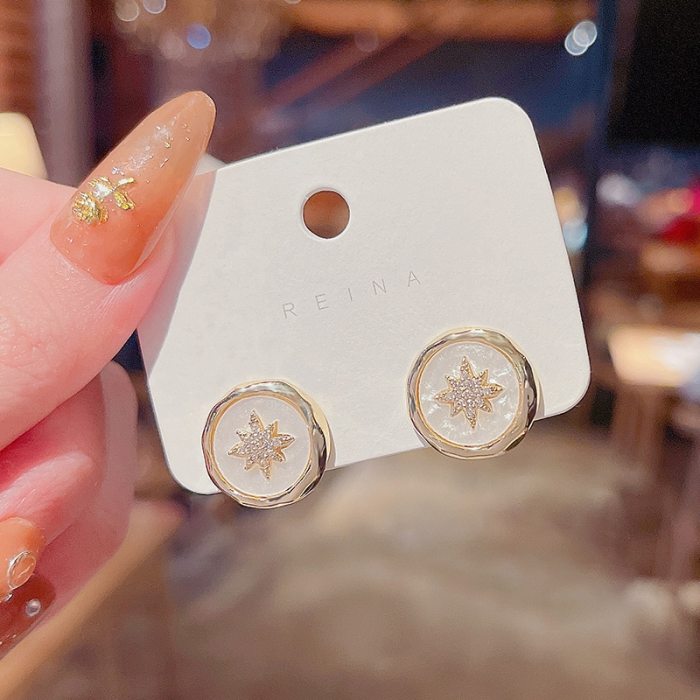 Wholesale Sterling Silvers Pin New Hoop Enamel Earrings Female Women Stud Earrings Jewellery Drop Shipping Gift