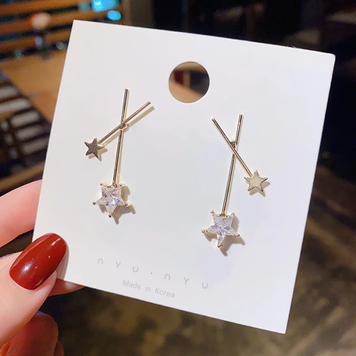Wholesale 202020new Long Earrings Female Women Five-Pointed Star Jewellery Drop Shipping Gift