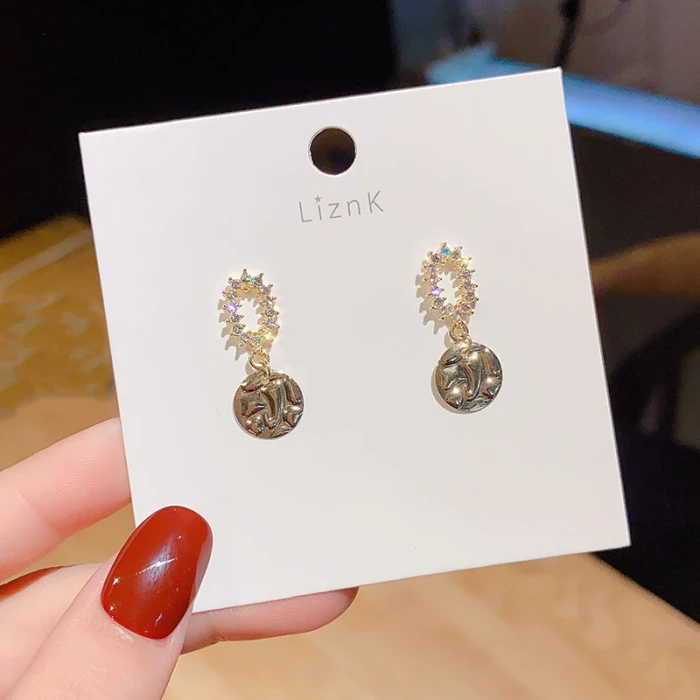 Wholesale Sterling Silvers Pin Planet Irregular Metal Earrings Female Women Stud Earrings Drop Shipping Gift
