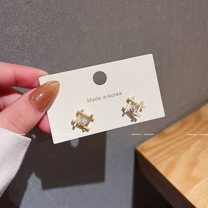 Wholesale S925 Silvers Pin-Shaped Pearl Stud Earrings For Women Jewellery Drop Shipping Gift