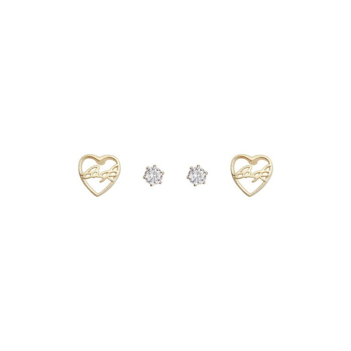Wholesale Sterling Silvers Pin Love Heart Stud Earrings Zircon Eardrops Earrings Drop Shipping Gift
