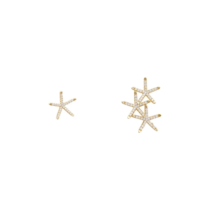 Wholesale New Sterling Silvers Pin Earrings For Women Starfish Stud Earrings Drop Shipping Gift