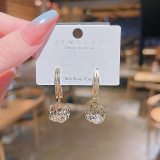 Wholesale 925 Silvers Pin Square Zircon Pendant Earrings Female Women Stud Earrings Drop Shipping Gift