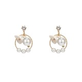 Wholesale Hoop Flower Earrings Female Women Pearl Earrings Drop Shipping Gift