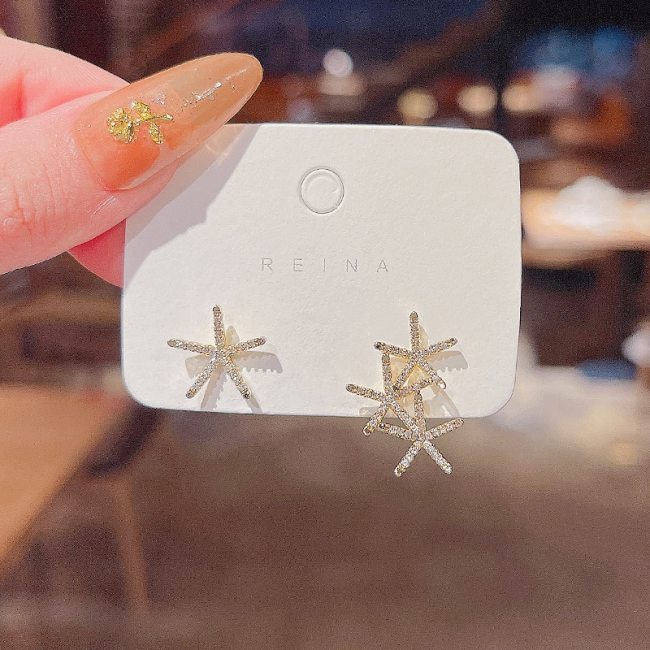 Wholesale New Sterling Silvers Pin Earrings For Women Starfish Stud Earrings Drop Shipping Gift