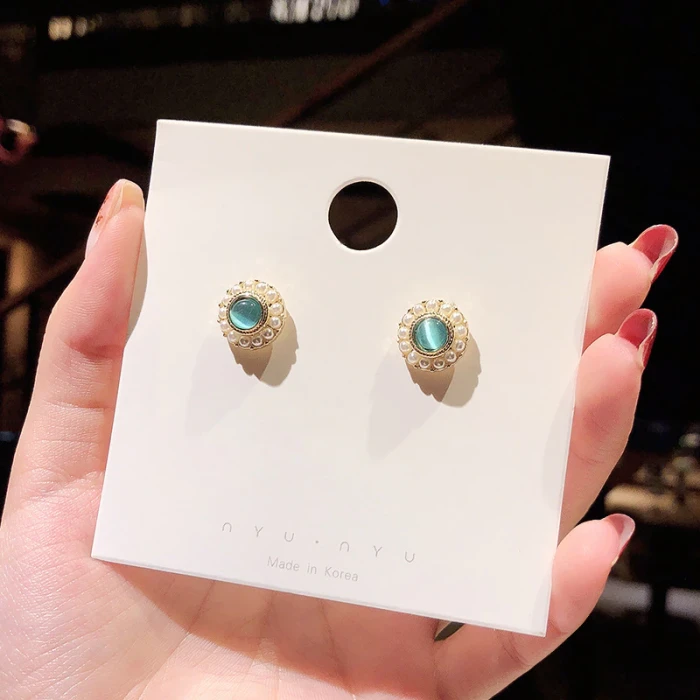 Wholesale 925 Silvers Pin Rhinestone Crystal Pearl Colorful Crystals Earrings Ear Stud Earring Earrings Drop Shipping Gift
